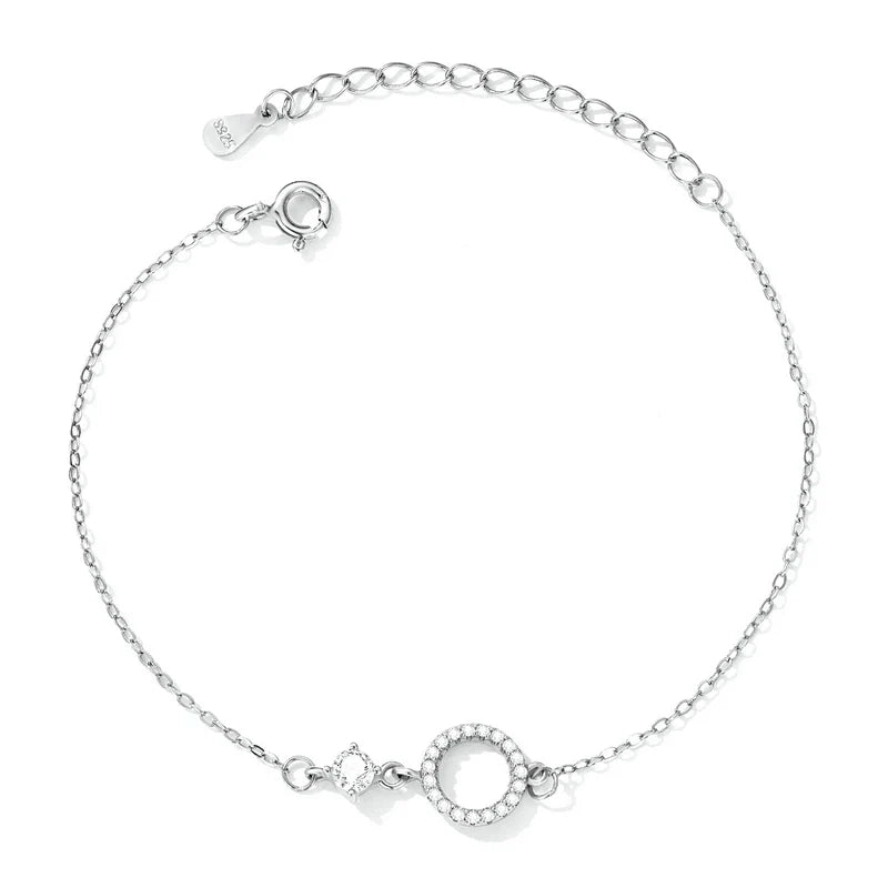 Authentic 925 Sterling Silver Simple Ring Bracelet for Women Simple Basic Bracelet for Female Fine Jewelry Wedding Gift