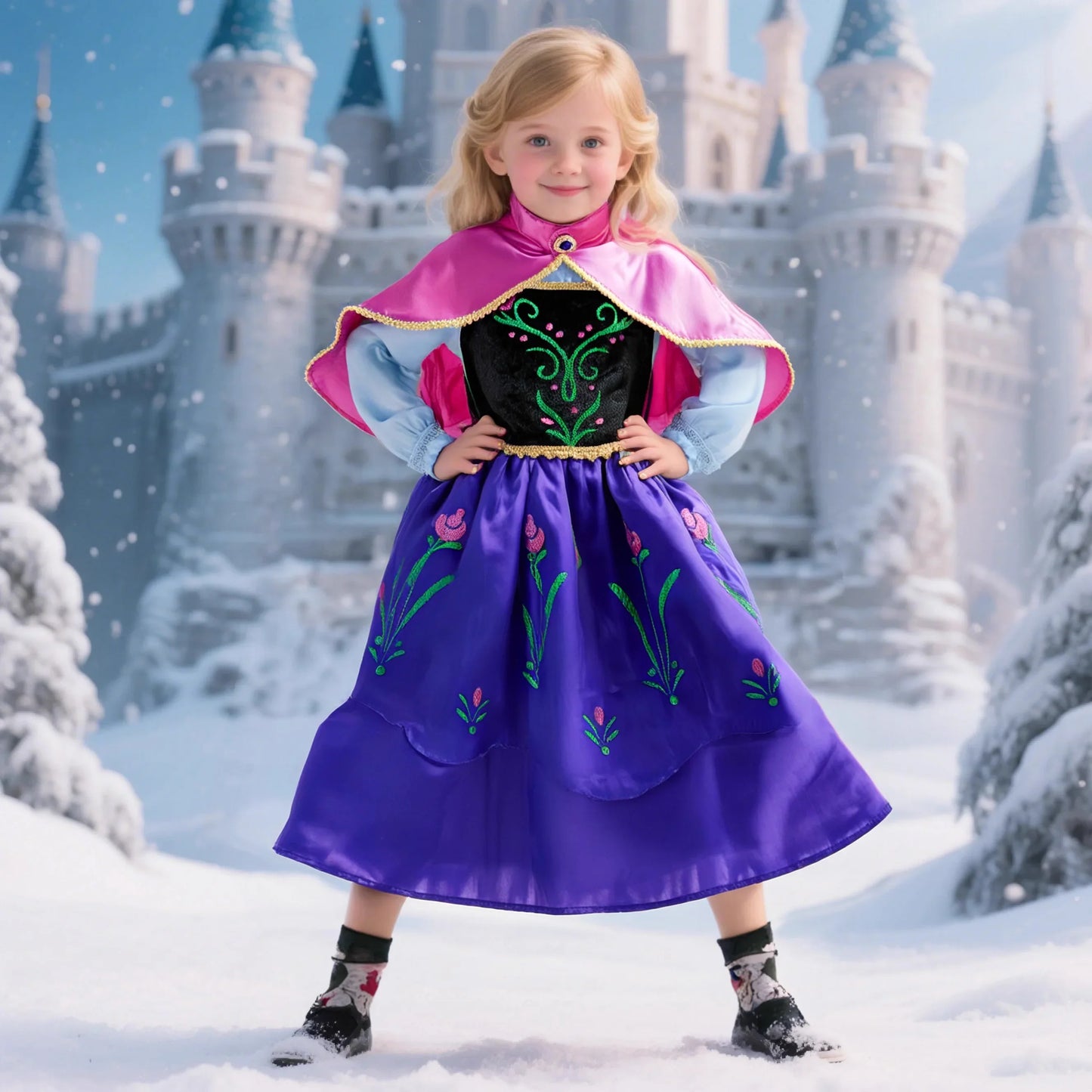 Cinderella Anna Elsa Costume Children Princess Dress for Girls Kids Cosplay Snow White Christmas Carnival Party Disguise Outfit