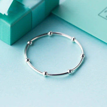 925 Sterling Silver Beads Fashion For Women Adjustable Silver Bracelets Bangles for Women Sterling Silver Fine  Jewelry