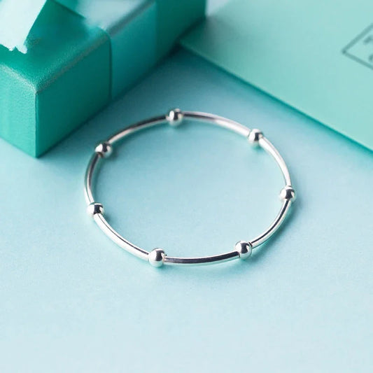 925 Sterling Silver Beads Fashion For Women Adjustable Silver Bracelets Bangles for Women Sterling Silver Fine  Jewelry