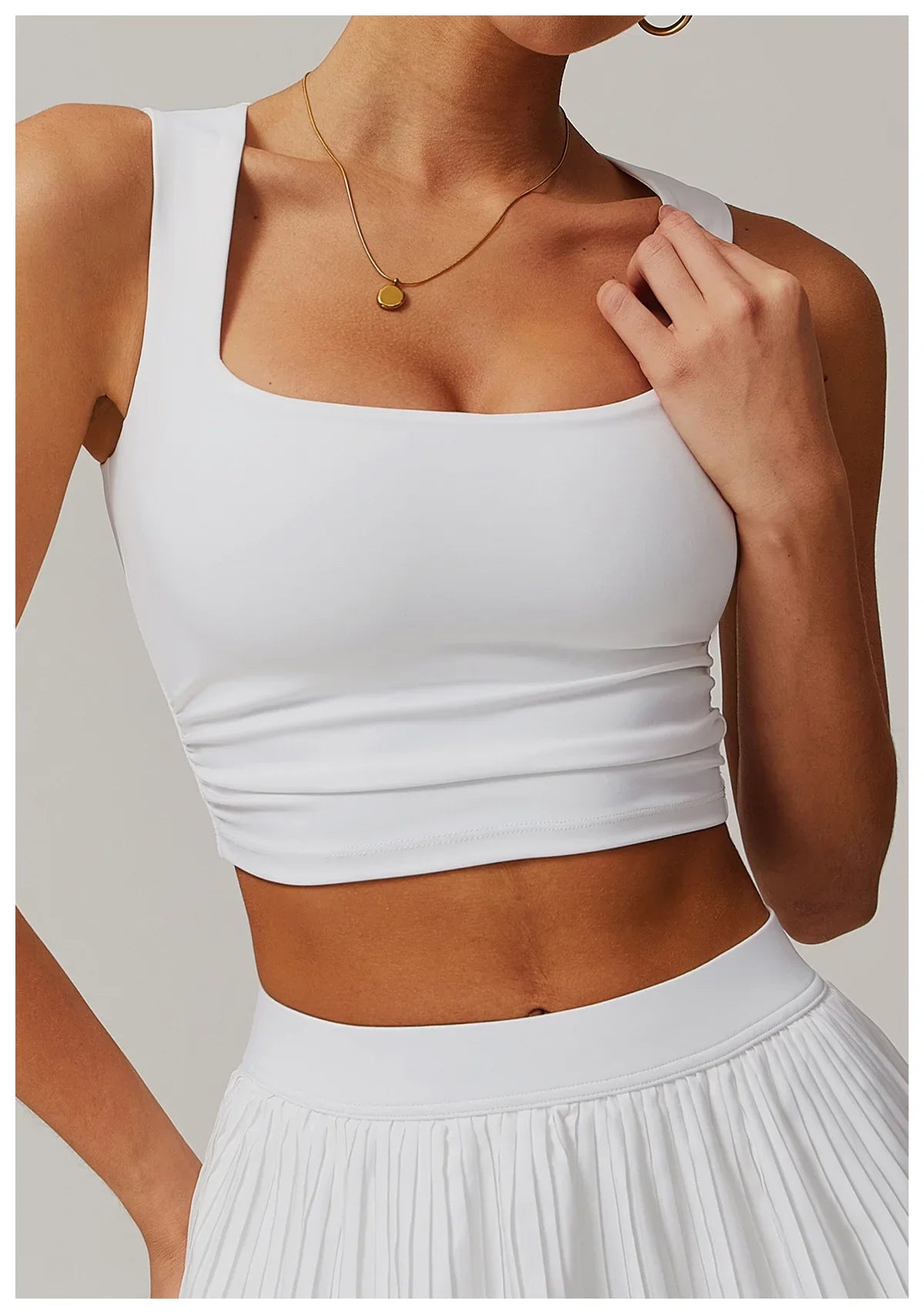 Two piece women's yoga sports skirt, hip hugging slimming, outdoor fitness tennis skirt, sun protection yoga skirt