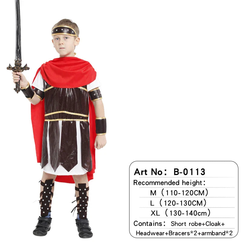 Children's Knight Costume Cosplay Performance Dress Party European Knight Armor Medieval Royal Castle Defender Armor