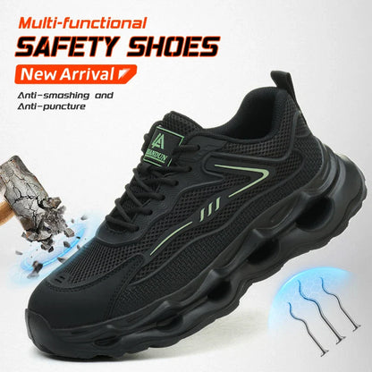 Men's safety shoes are super lightweight, breathable, comfortable, anti smashing, plastic toe protection and work shoes