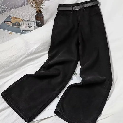 Vintage Jeans Women's Summer Thin Straight-leg Loose-fit Petite High-waisted Draped Wide-leg Long Pants New 2024 Model