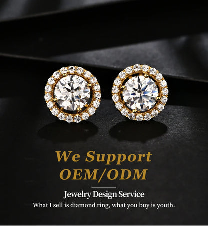 New Chamrs 1.0 Carat Moissanite D Color Diamond Detachable Stud Earrings for Women Solid 925 Sterling Silver Jewelry