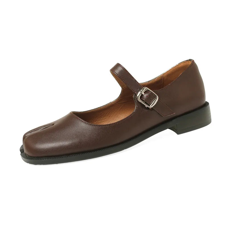 Fashion Women's Shoes New High Quality Leather Split Toe Mary Jane Shoes Comfortable Low Heel Women Shoes Lolita