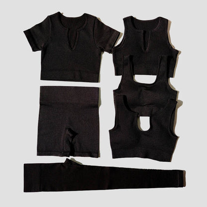 2/4/6PCS Seamless Women Yoga Set Workout Sportswear Fitness Bra Sport Pants Gym Clothing High Waist Leggings Shorts Sports Suits