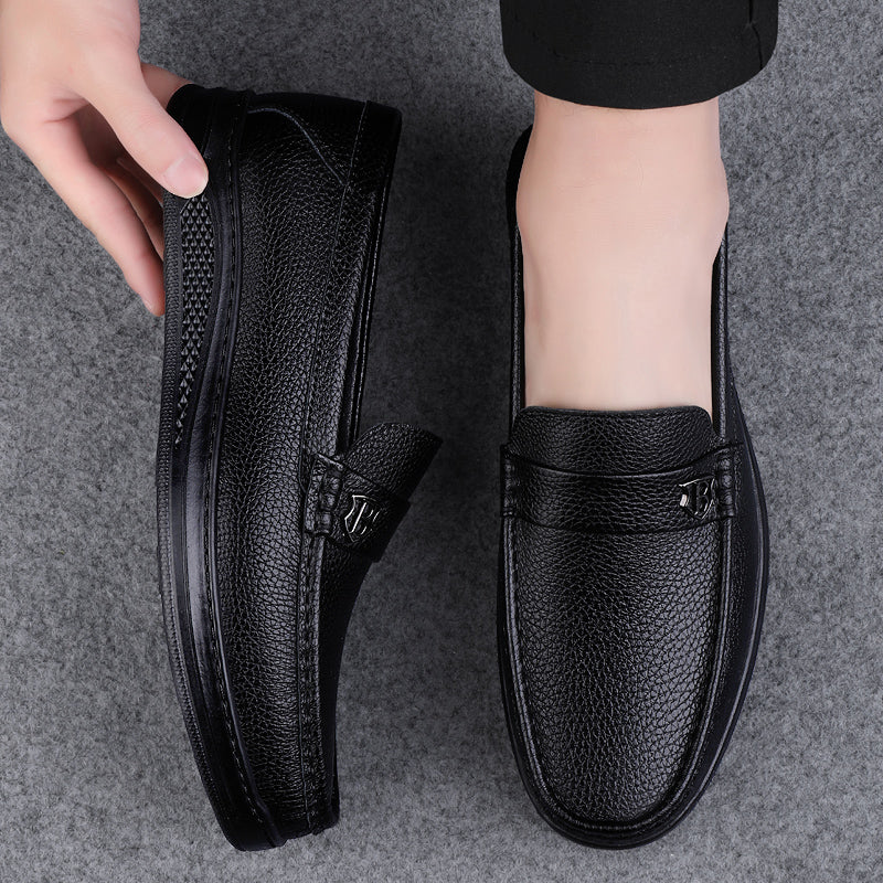 Genuine Leather Casual Shoes Men Handmade Slip on Platform Walking Shoes Outdoor Footwear Driving Loafers Breathable Sneakers