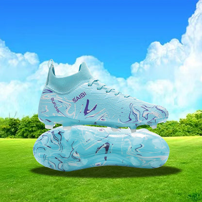 football boots sneakers chuteira society soccer shoes Above the ankle but not to the knee Anti-slip column Sole spikes