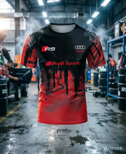 Summer Fashion Racing Motorcycle Pattern Printed Rider Short Sleeve T-shirt for Men and Women Adult Sports Top