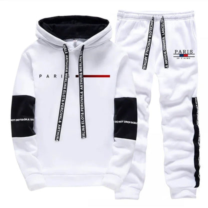 Autumn Winter Mens Tracksuit Print Casual Sweatshirts Sportswear Outdoors Sports Jogging Mens Clothing Single Piece Hoodie Pants
