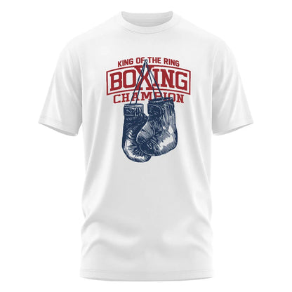 King of The Ring Boxing Champion Printed T Shirt for Men Women Vintage GYM Apparel Tops Tees