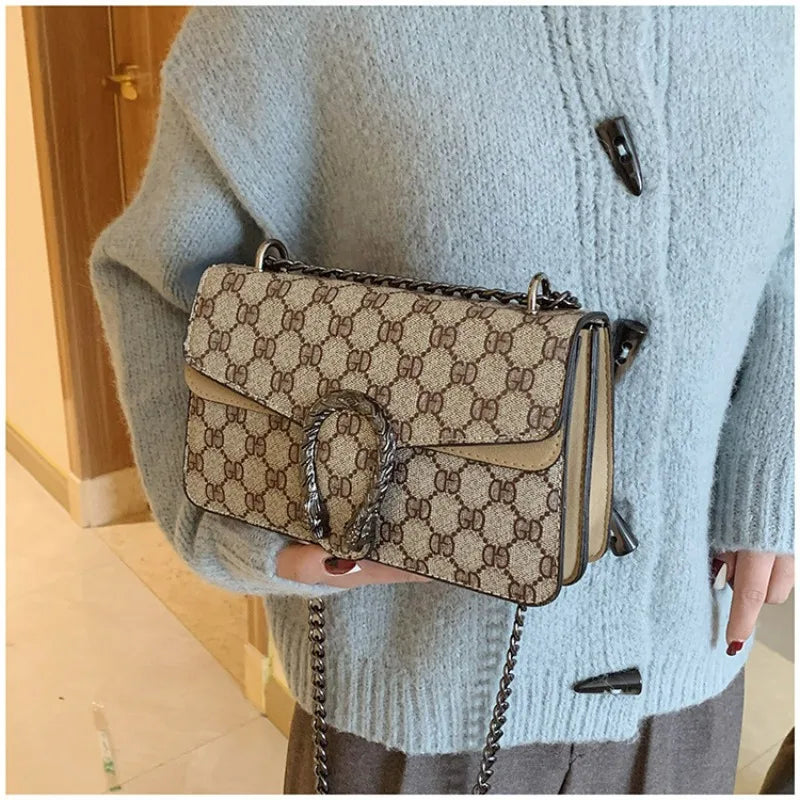 2025 New Trendy Fashion Dionysus Bag Vintage Print Mini Shoulder Crossbody Chain Bag for Women
