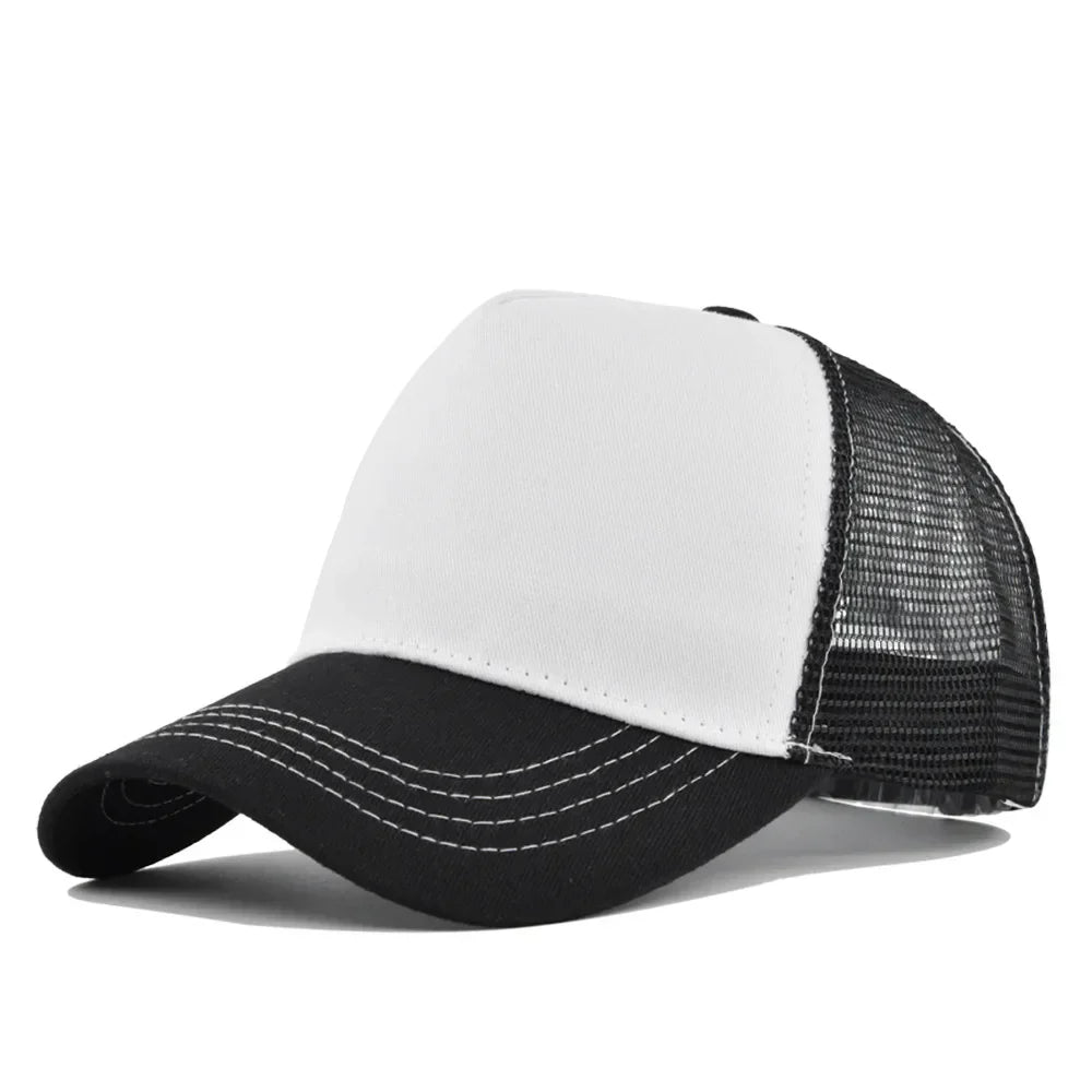 Fashion SunHat Outdoors Trucker Hat Cotton Mesh BreathableBaseball Cap Women Men Summer Sunshade MeshCap Truck Hat Cap Wholesale