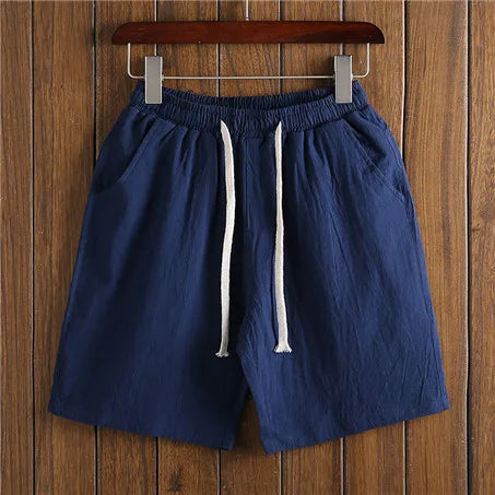 Plus size M-7XL Summer Men Pants Elastic waist cotton linen Shorts Casual Hawaiian Beach Male Sport Joggers Half Trousers