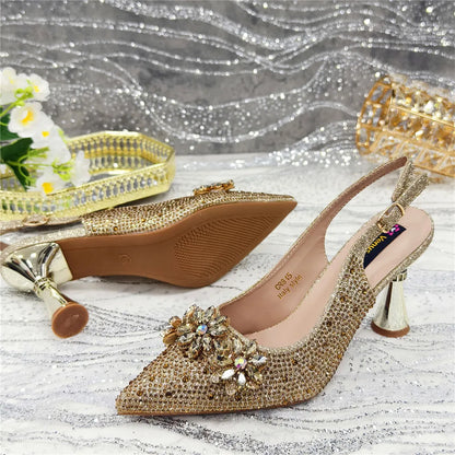 Últimos Sapatos de Design para Mulheres Designer de Luxo Sapatos de Casamento Noiva Sapatos de Festa Decorados com Strass Sandálias Femininas