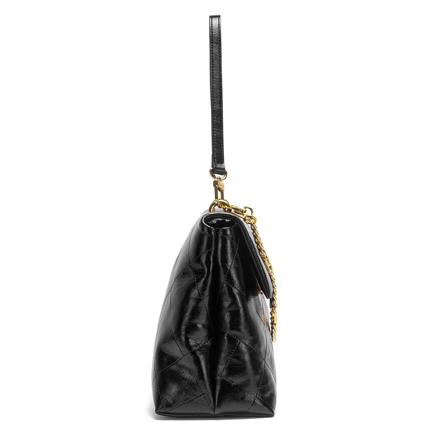 Women's Tote Bag 2026 Spring/Summer New Single Shoulder Bag Simple Black Diamond Grid Pattern Handbag