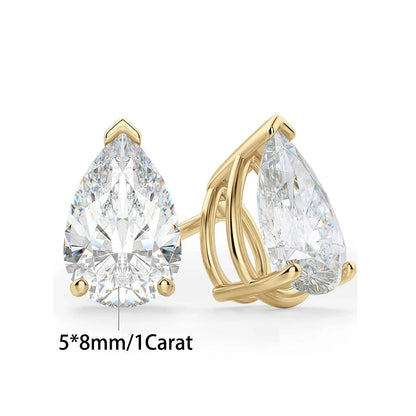 Waterdrop Moissanite Drop Earrings for Women Double Pear Cut Diamond Ear Stud 925 Sterling Silver Fine Jewelry with Certificate
