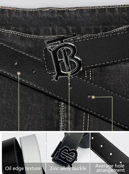Men's Silver PU Leather Business Belt Cool Style Multi-Color for Jeans Dress Pants Office Wear