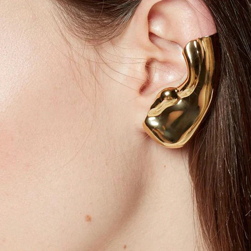 Punk Vintage Half Ear Contour Metal Ear Clip Stud Earrings For Women girls Ear Bones Clip Fashion Earring Jewelry Gift