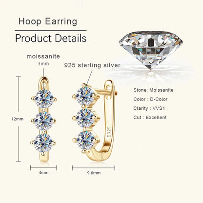 1.7cttw D color Moissanite Earrings Necklace 925 Sterling Silver Y-Shaped Pendant Necklaces Jewelry Set For Women Charming Gift