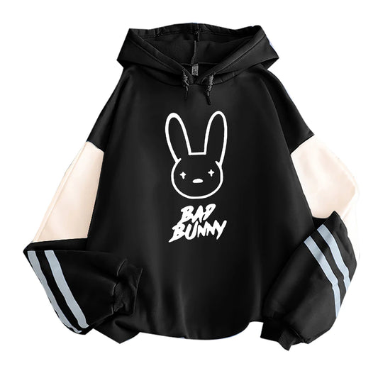 Moletom Engraçado do Bad Bunny Estampado Desenho Animado Kawaii Harajuku Oversized Moletom Estilo Coreano Manga Comprida Feminino Masculino