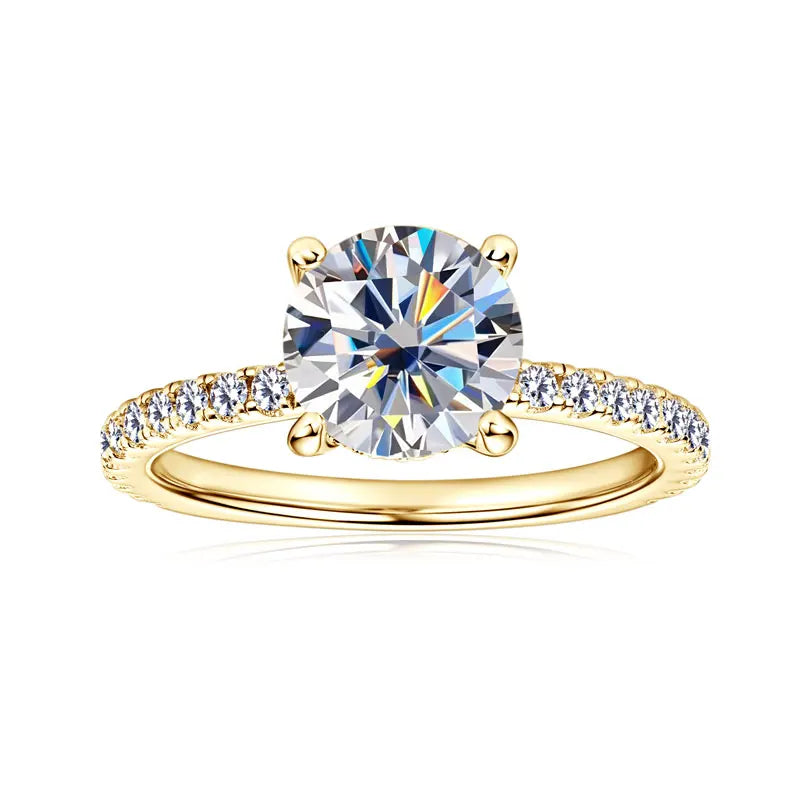 8mm 2ct Moissanite Halo Ring Certified 925 Sterling Silver Engagement Rings For Women Girls Wedding Party Jewelry Gift