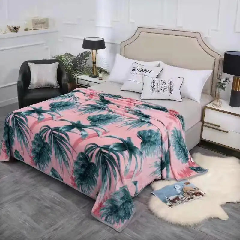 Thickened Velvet Blanket Children Single Double Person Fleece Coral Velvet Blanket Retail Coral Fleece Blanket Velvet Throw B...
