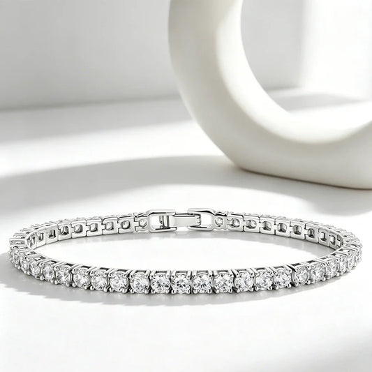  5A Cubic Zirconia Tennis Bracelet for Women Sparkling Diamond Bracelets Daily Wear Party Fashion Stackable Jewelry Gift