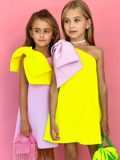 2024 New Girls party dress Bow Princess EidalFitr New In Dress Sleeveless Holiday Children Clothing  Party Costume Girls Clothes