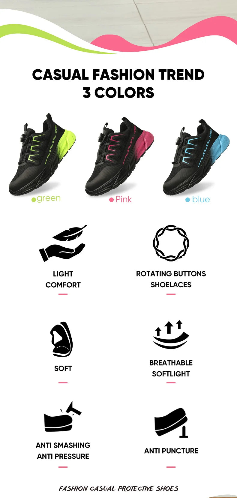 Work Safety Shoes For Women Breathable Indestructible Boots Non-slip Industrial Construction Shoes Footwear Breathable Sneakers