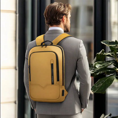 Thin Male Work Backpack Multifunctional Fashion 15.6 In Laptop Backpack Casual Waterproof Business Travel Daypack