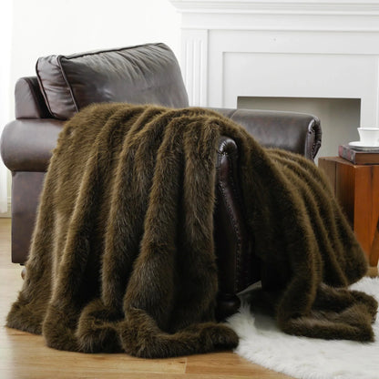 Fluffy Soft Blankets Luxury Fur blanket for Bed Sofa Mink Faux Fur Throw and Blankets Large Warm Blanket for Home Decor