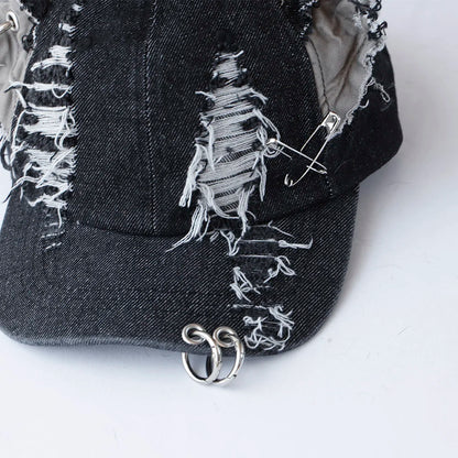 NEW Designer y2k wasteland style personalized cowboy perforated baseball cap women's three-dimensional ears street duckbill cap