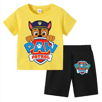 Kids Set Boys Short Sleeve T-Shirt Top+Shorts 2-Piece Outfits Boys Cartoon Suit 3-8Years Children Clothes For Summer