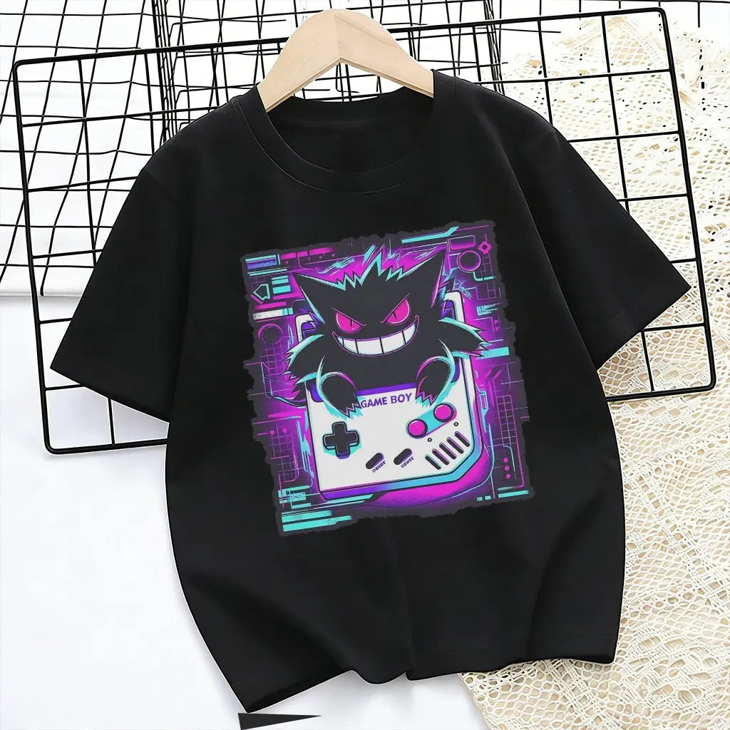 Children's T-shirt Man Women Cotton Casual Short Sleeve Tee Parent-child Clothing 2026 Y2k Summer Fashion Streetwear