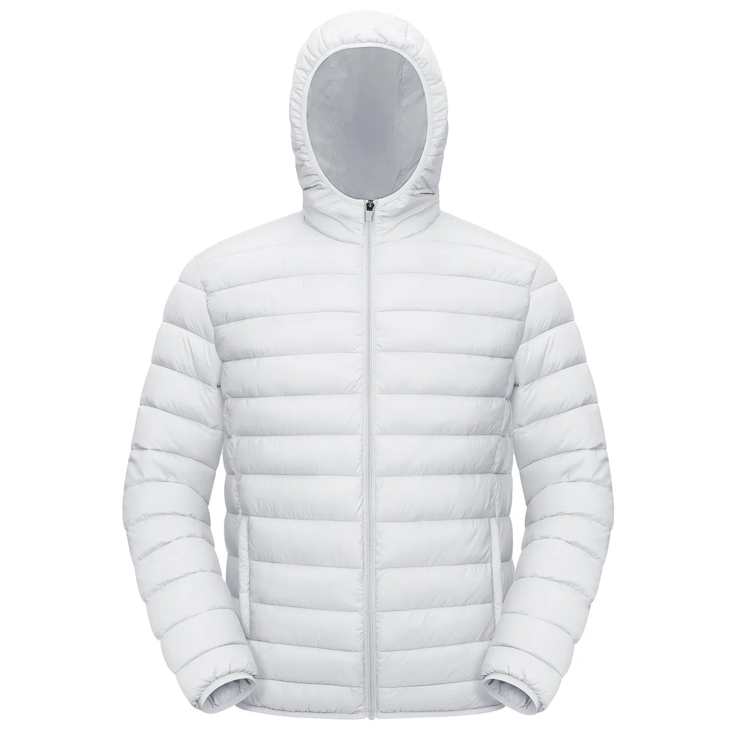 Lightweight Puffer Jackets Mens Water-Repellent Hooded Quilted Jacket Insulated Jacket Padded Coat Male Windbreaker