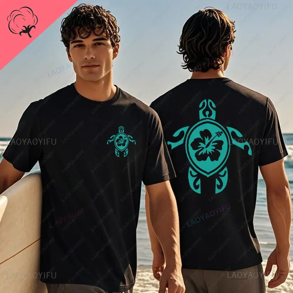 Hawaiian Traditions North Shore Hawaii Surfing Men Women White High Qulaty Cotton T-shirt Comfortable Beach-style Surf Tee Tops