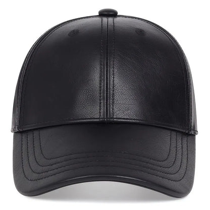 Pu Leather Baseball Caps Spring and Autumn Outdoor Adjustable Casual Hats Sunscreen Hat