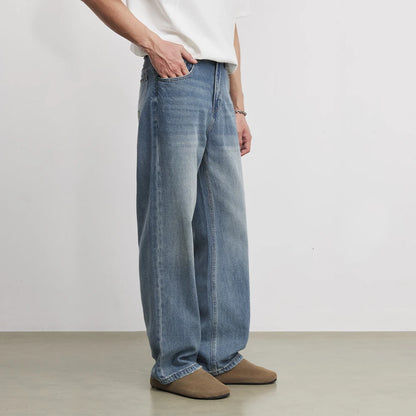 Fashion Men's Heavyweight 369g Bamboo Lyocell Jeans For Men's Spring And Autumn 2026 New Clanfit Straight Casual Pants