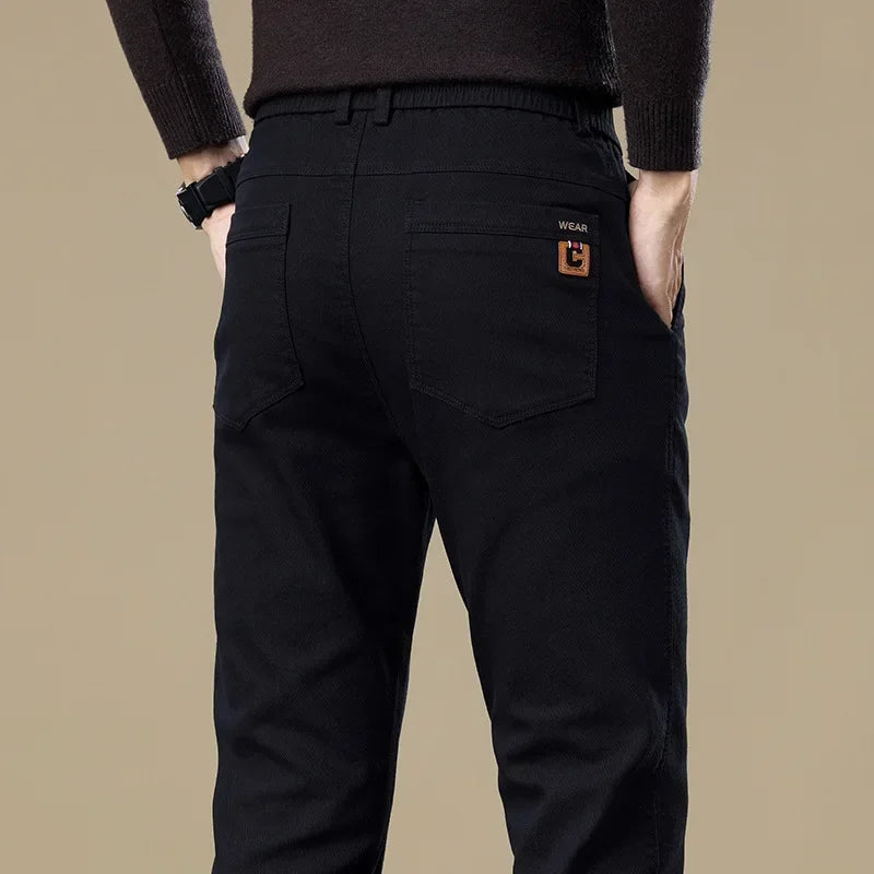 New Winter High-End Business Men's Suit Pants Autumn and Winter Slim Straight Casual Pants Versatile Fashion Trousers Korean