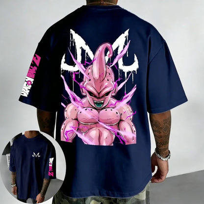 T-shirt Summer New Majin Buu Printed Men's Street Hip Hop Oversized Casual Short Sleeve Top