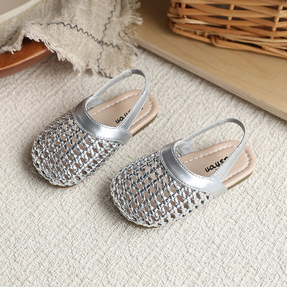 Baby Girls Shoes Braided Sandals for Girls Kids Fashion Hollow Out Leather Shoe Soft Sole Retro Princess Slippers Beach Shoes