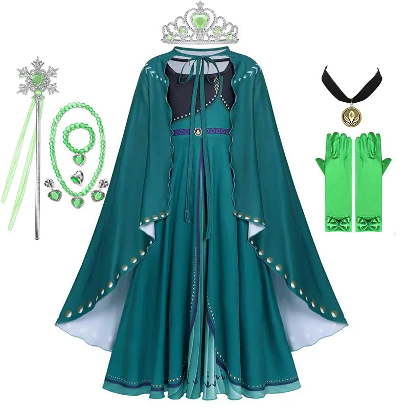 Frozen Elsa Princess For Girls Cosplay Costume Kids Mesh Snow Queen Carnival Birthday Party Dress Up Clothes 2-10Yrs Gown