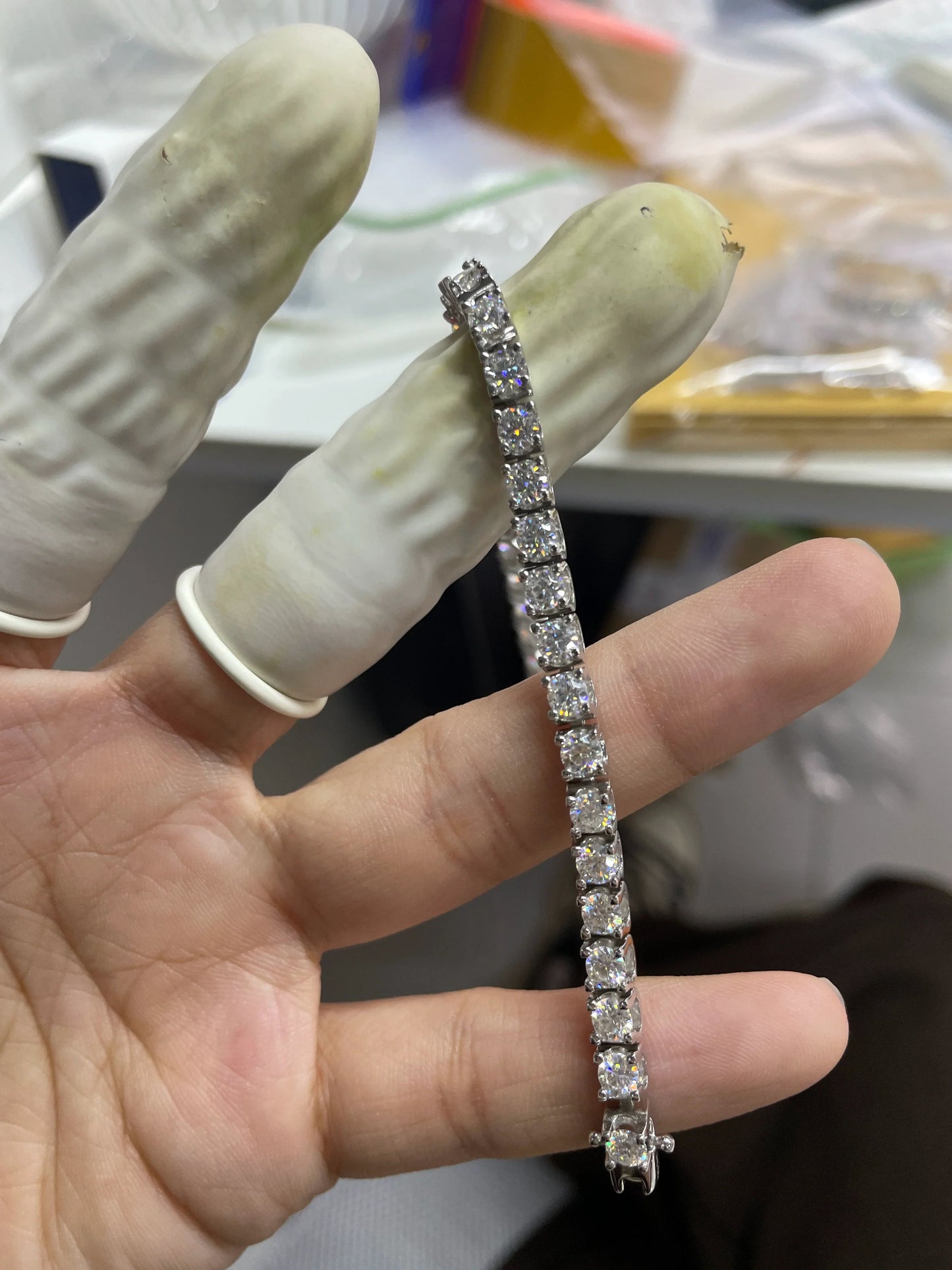 Luxury 0.2ct 3.5mm Full Moissanite Tennis Bracelet for Women Wedding Party Fine Jewelry Real 925 Sterling Silver Bracelets