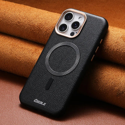 Solid Color Leather For Magsafe Magnetic Shockproof Phone Case For iPhone 17 Pro Max 15 13 14 16 Pro Max Bumper Cover
