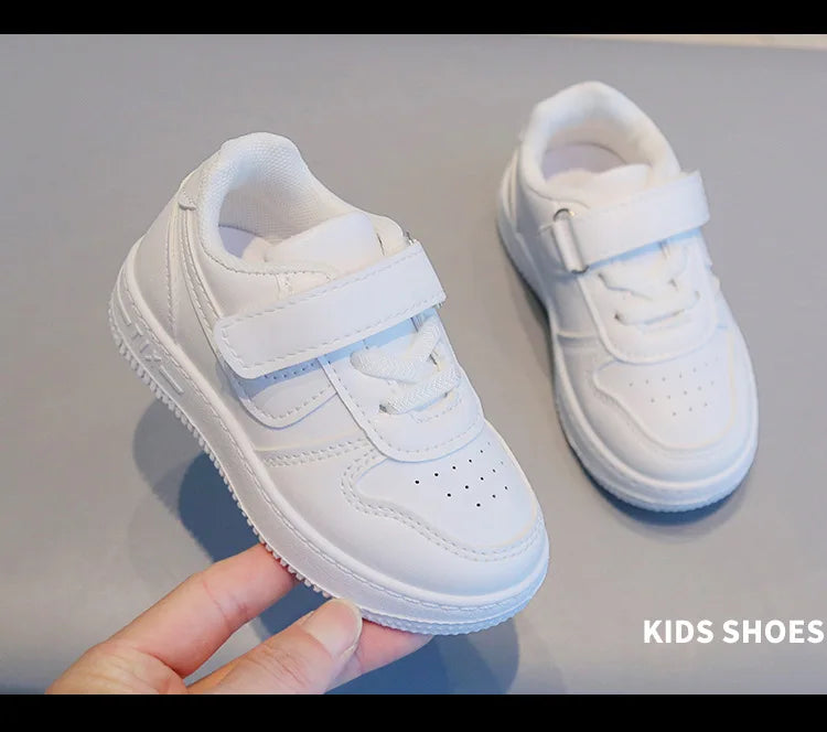 Tenis Sneakers Kids Spring/Autumn New Boys Girls Sports Shoes Casual Board Shoes Leather Soft Soled Children Small White Shoes