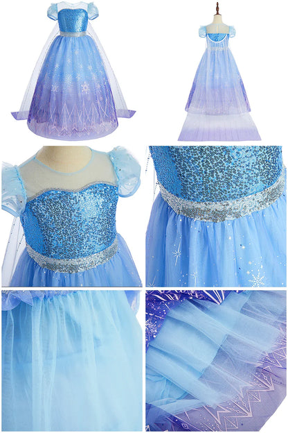 Children Belle Anna Rapunzel Clothing Kids Princess Ball Clothes Kids Performance Cosplay Costume Girls Birthday Luxury Dress Up