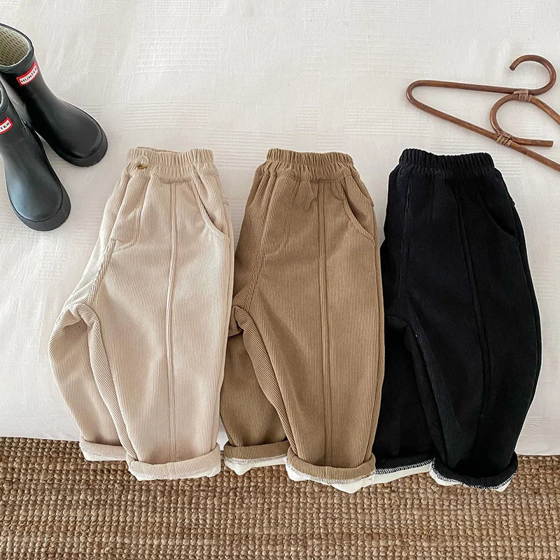 Spring Autumn Solid Kids Boys Straight Pants Fashion Children Clothing Trousers Brief Jeans for 1-6 Years