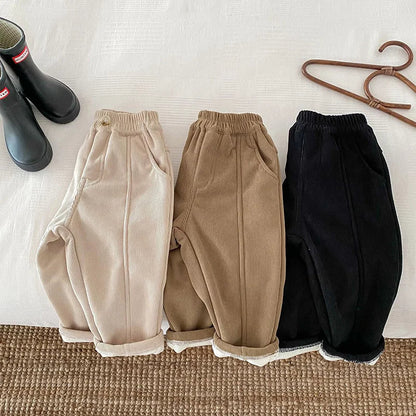 Spring Autumn Solid Kids Boys Straight Pants Fashion Children Clothing Trousers Brief Jeans for 1-6 Years